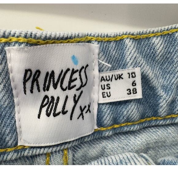 Princess Polly Women’s Distressed Light Wash‎ Jeans Size 6 – Trendy Fit - Picture 2 of 4